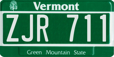 VT license plate ZJR711