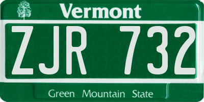VT license plate ZJR732