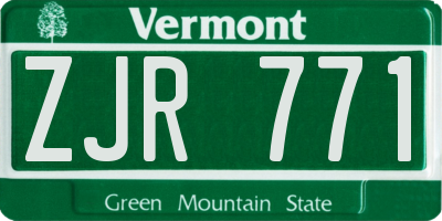 VT license plate ZJR771