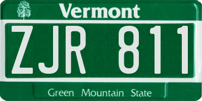 VT license plate ZJR811