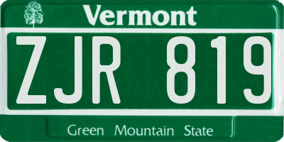VT license plate ZJR819