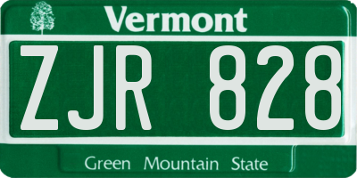 VT license plate ZJR828