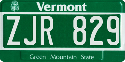VT license plate ZJR829