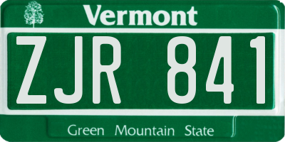 VT license plate ZJR841