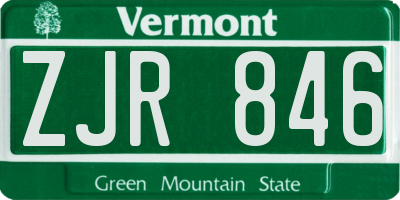 VT license plate ZJR846