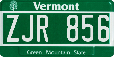 VT license plate ZJR856