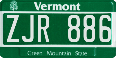 VT license plate ZJR886