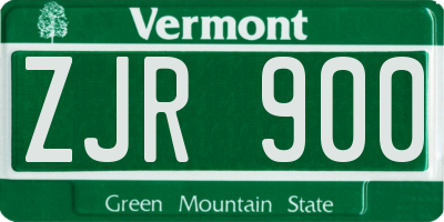 VT license plate ZJR900
