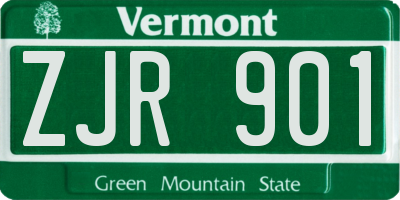 VT license plate ZJR901