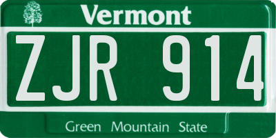VT license plate ZJR914
