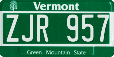 VT license plate ZJR957