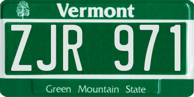 VT license plate ZJR971