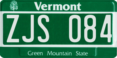 VT license plate ZJS084