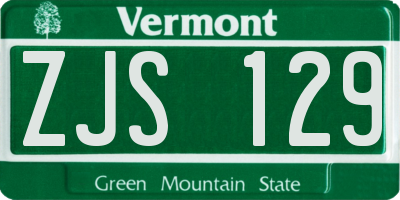 VT license plate ZJS129