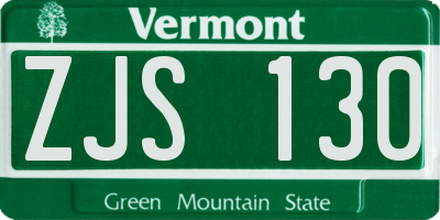 VT license plate ZJS130