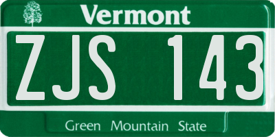 VT license plate ZJS143
