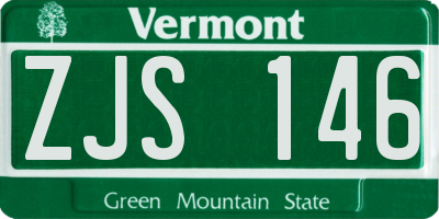 VT license plate ZJS146