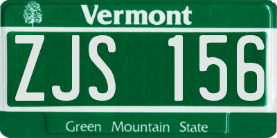 VT license plate ZJS156
