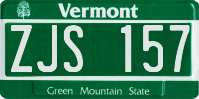 VT license plate ZJS157