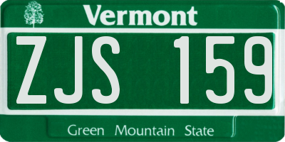 VT license plate ZJS159