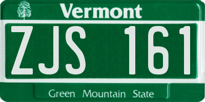 VT license plate ZJS161