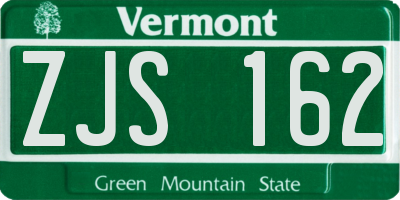 VT license plate ZJS162