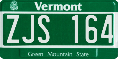 VT license plate ZJS164