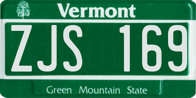 VT license plate ZJS169