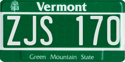 VT license plate ZJS170