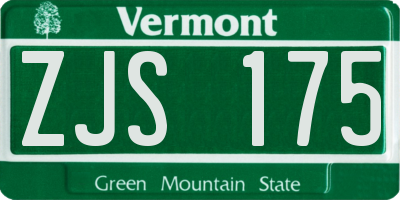 VT license plate ZJS175