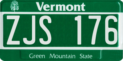 VT license plate ZJS176