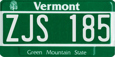 VT license plate ZJS185