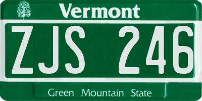 VT license plate ZJS246