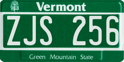 VT license plate ZJS256