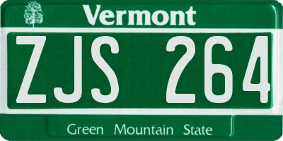VT license plate ZJS264