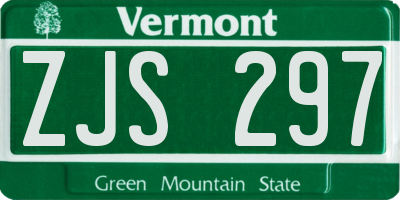 VT license plate ZJS297