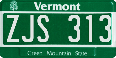 VT license plate ZJS313