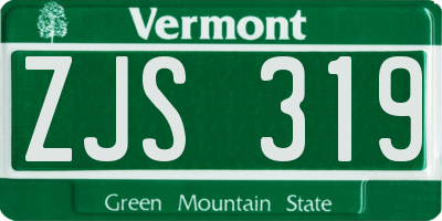 VT license plate ZJS319