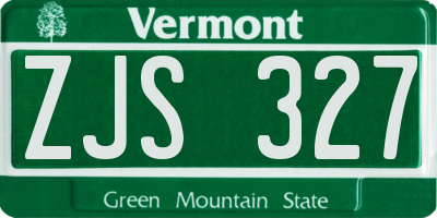 VT license plate ZJS327