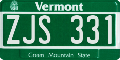 VT license plate ZJS331