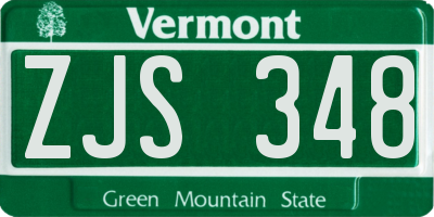 VT license plate ZJS348