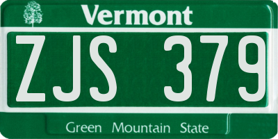 VT license plate ZJS379