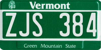 VT license plate ZJS384