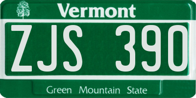 VT license plate ZJS390