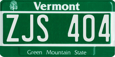VT license plate ZJS404