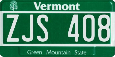 VT license plate ZJS408