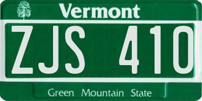 VT license plate ZJS410