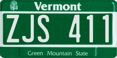 VT license plate ZJS411