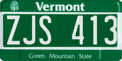 VT license plate ZJS413