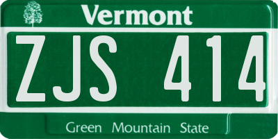 VT license plate ZJS414
